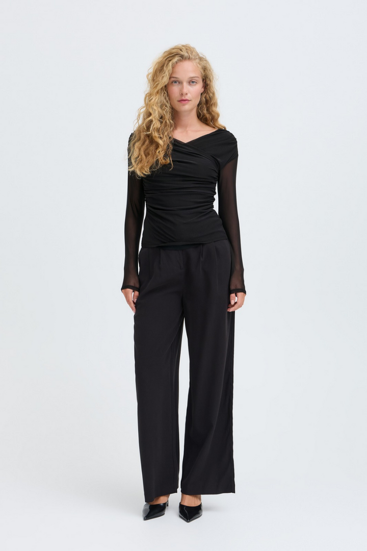 b.young Toa Mesh Wrap Top