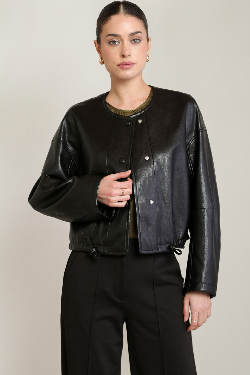 Black Tape Arden Collarless Jacket