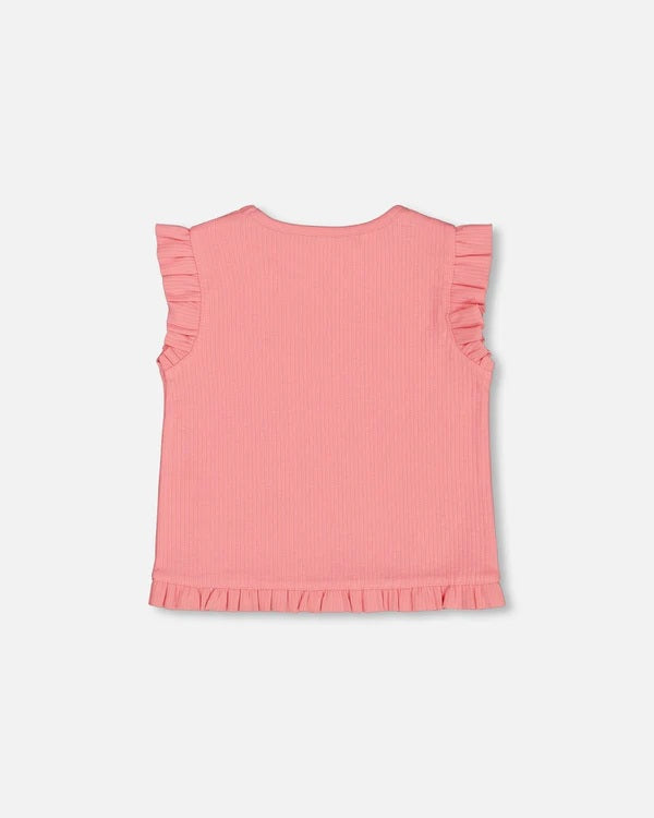 Rib Tank Top with Frills