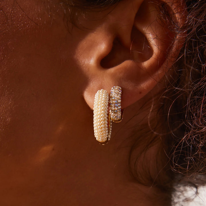 Sea Salt & Mermaid Blush Reversible Sparkle Hoop Earrings