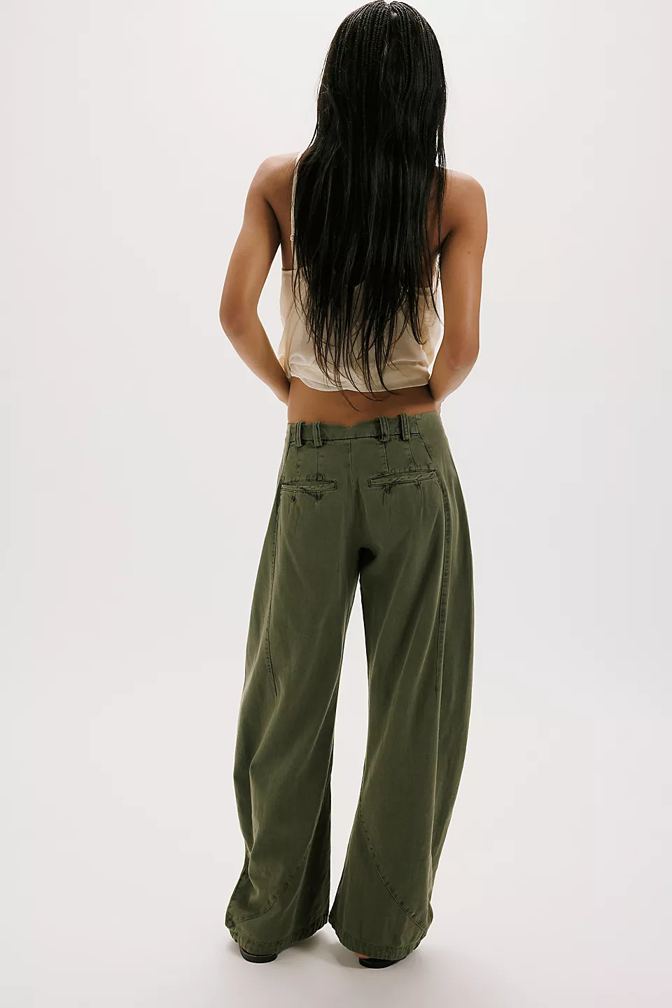 Free People Spotlight Washed Barrel Chino Trousers FREE PEOPLE