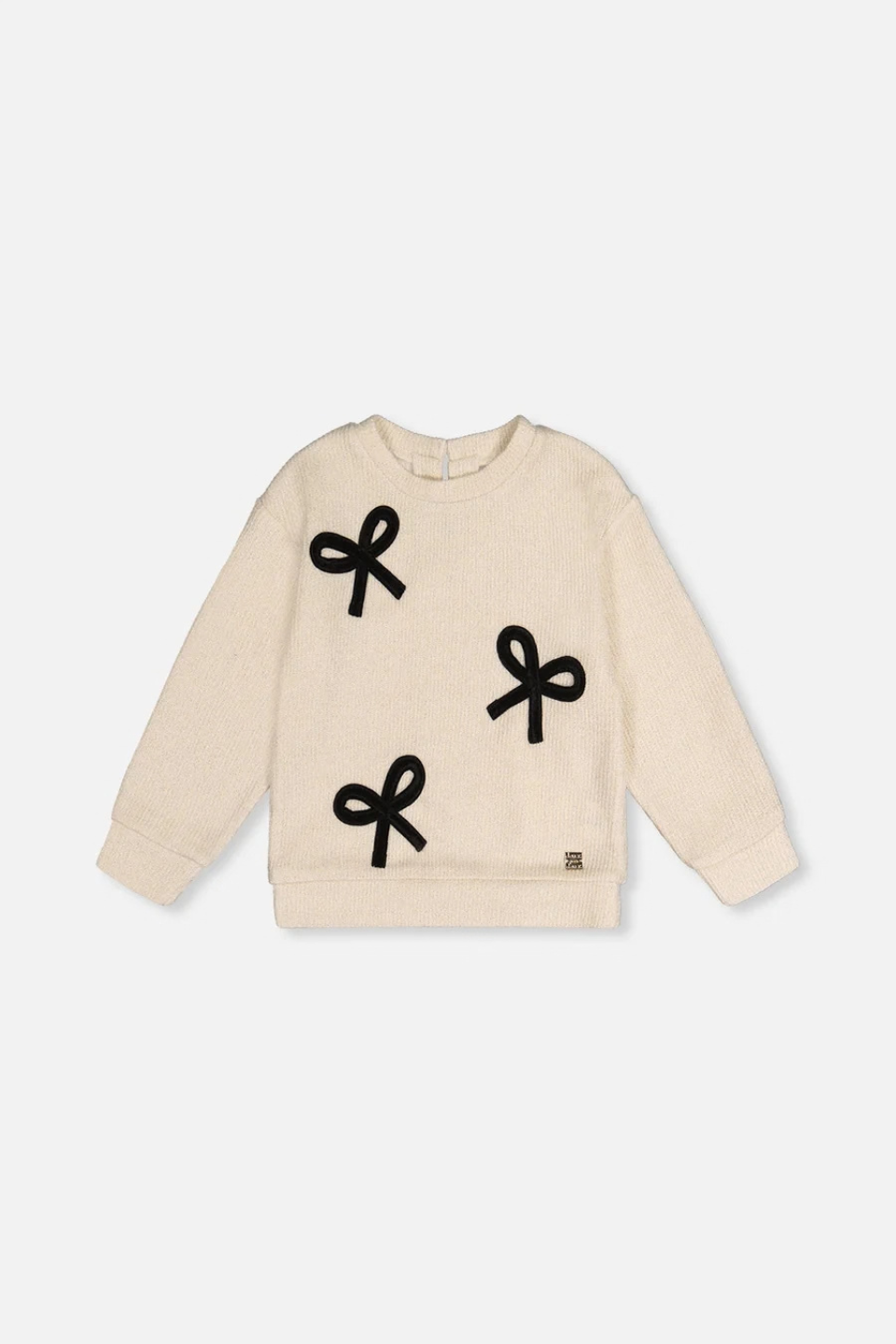 Deux Par Deux Sweatshirt With Bows Beige And Black