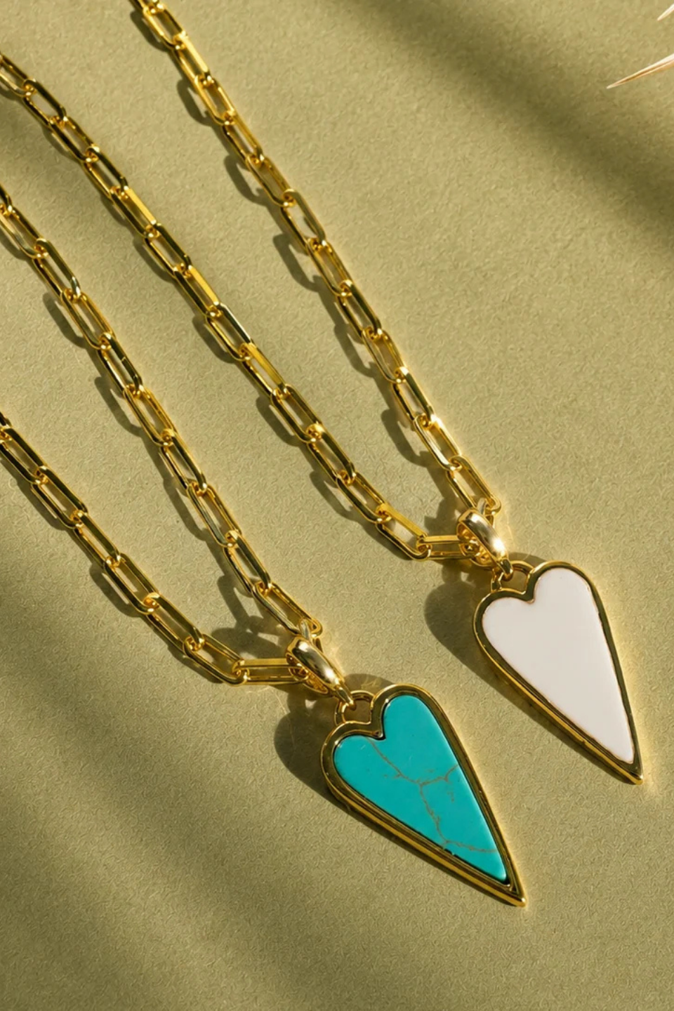 DBL Designs Double-Sided Turquoise &amp; White Raving Heart Necklace