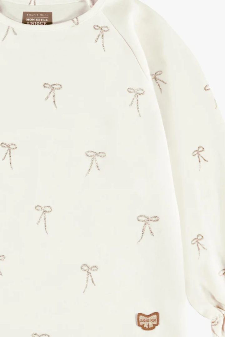 Cream T-shirt with all over print