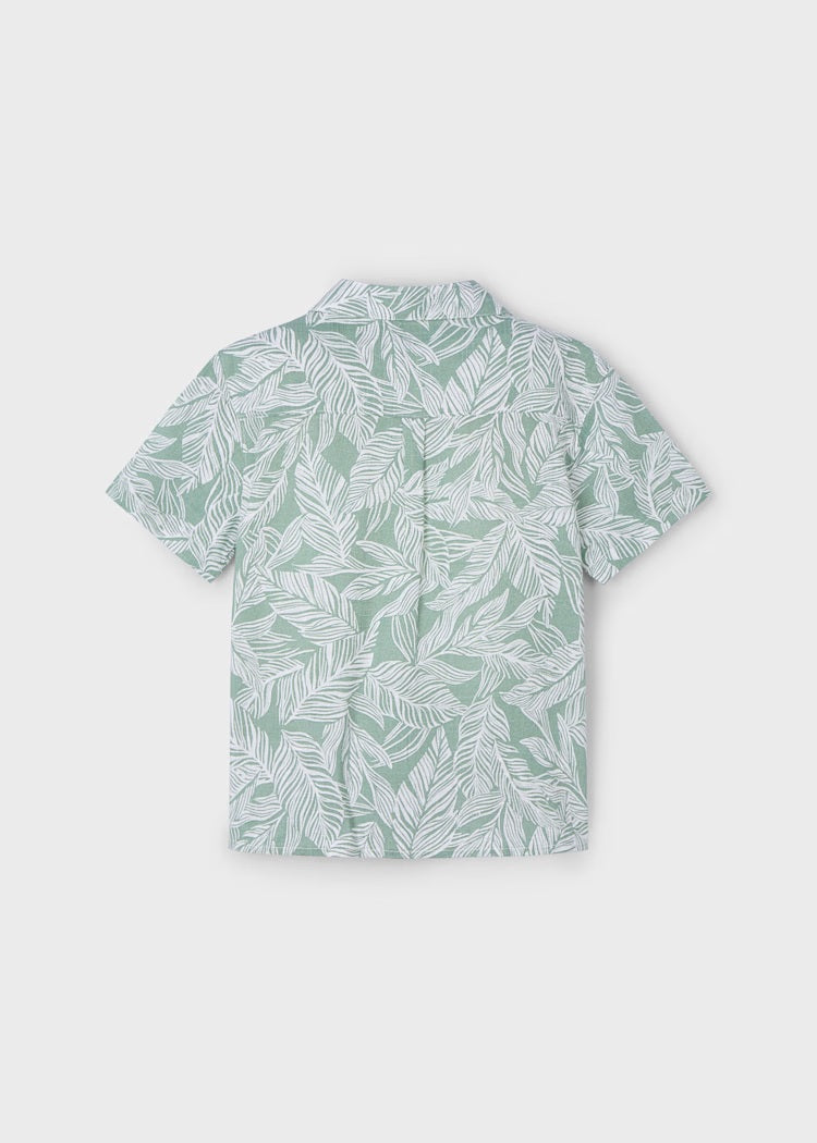 Tropical print button shirt