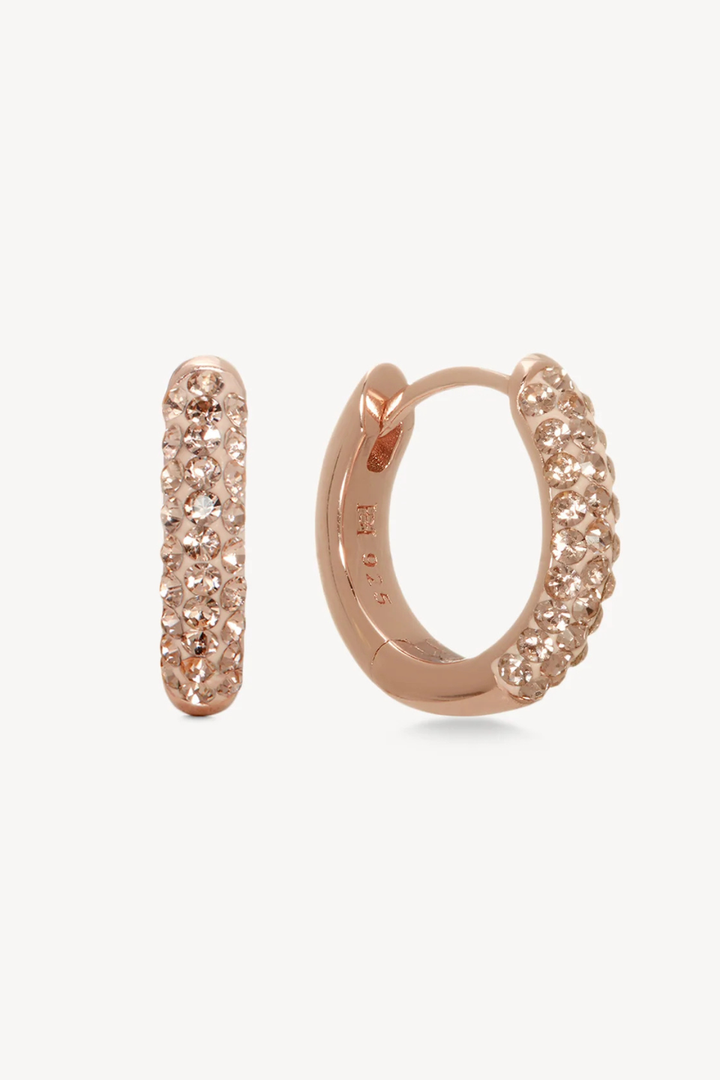 Always On Sparkle Hoop Earrings in Rose Gold