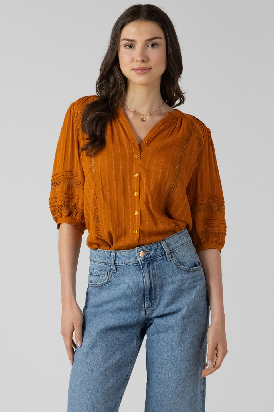 Dex Goldie Pintuck Blouse - Hot Peppers Clothing