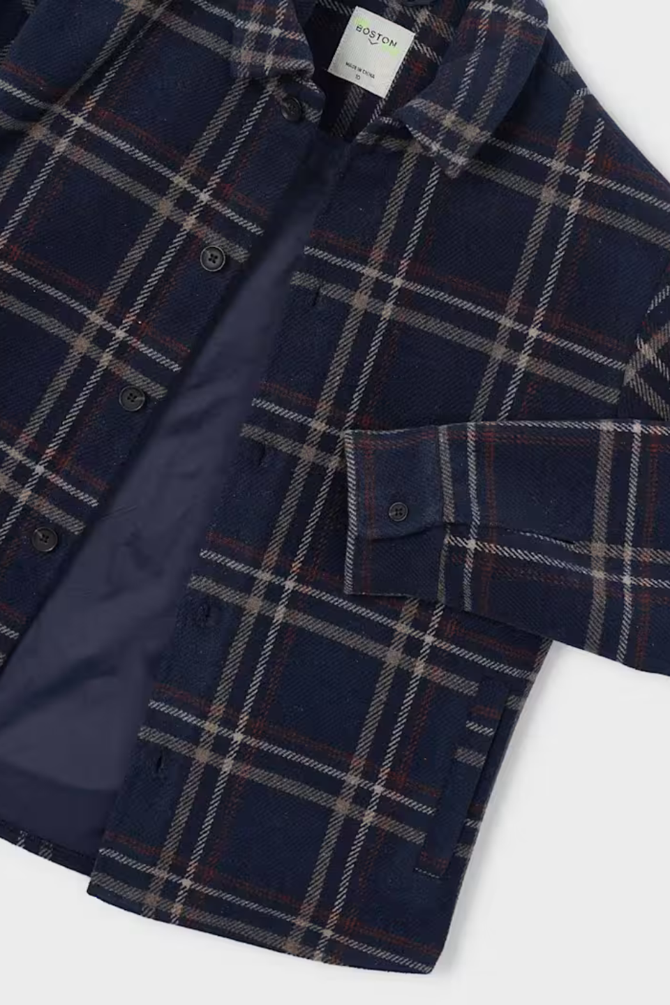 Boston Boys Plaid Wool Overshirt