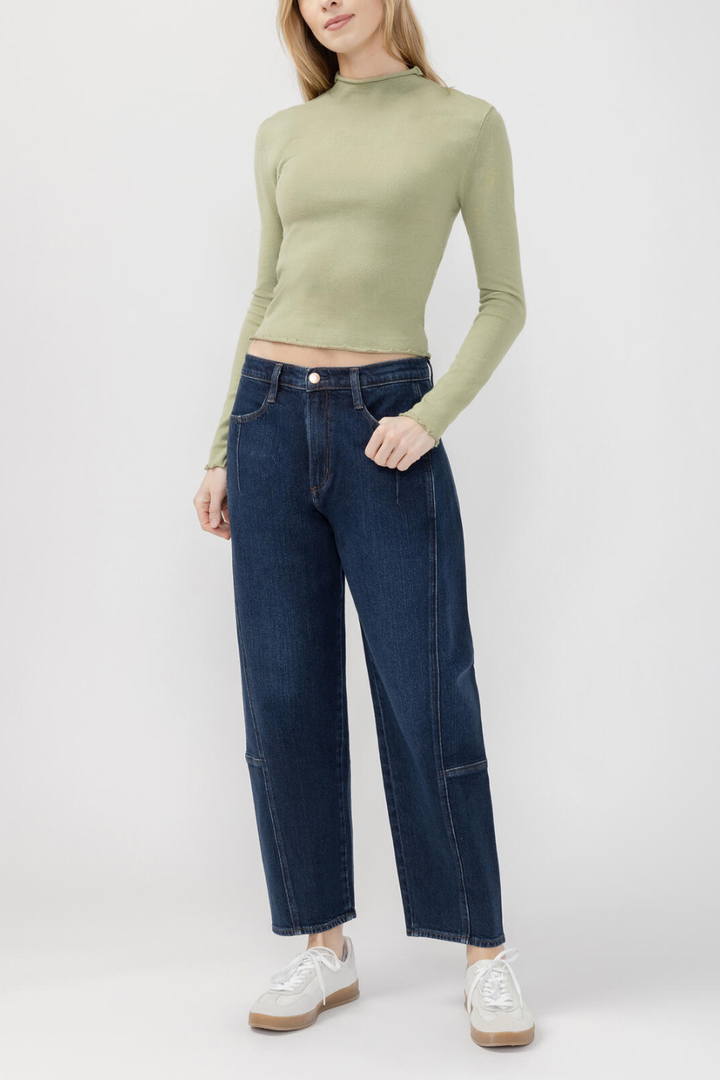 Silver Slim Barrel Leg Jeans