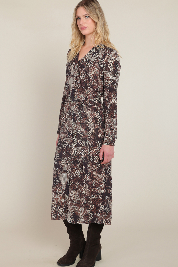 Black Tape Isadora Belted Shirt Dress