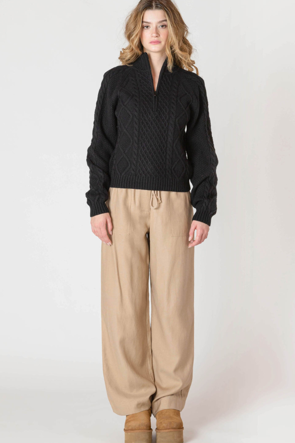 Valencia Half-Zip Cable Sweater