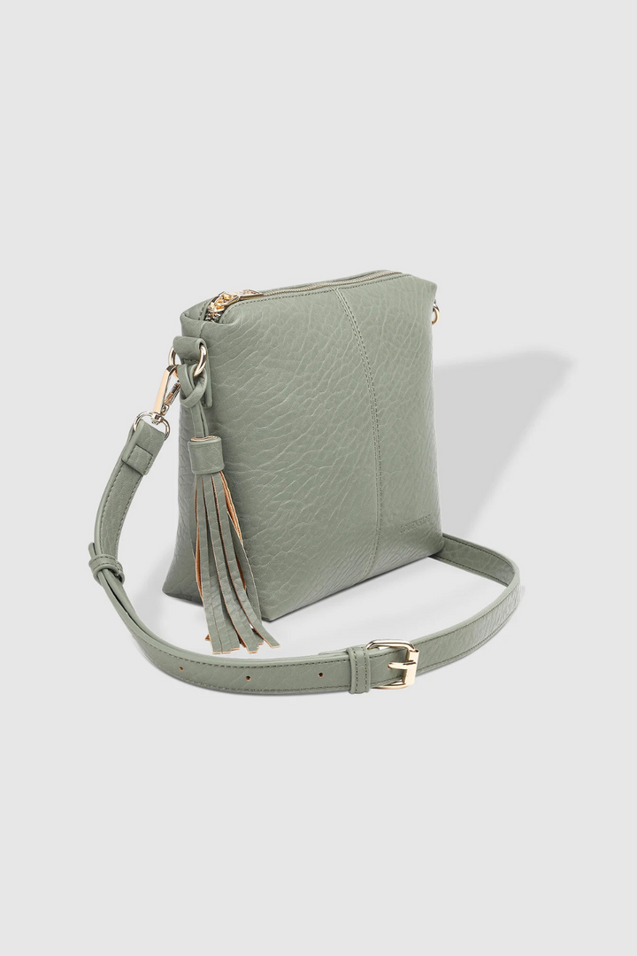 Kasey Textured Crossbody Bag in Khaki