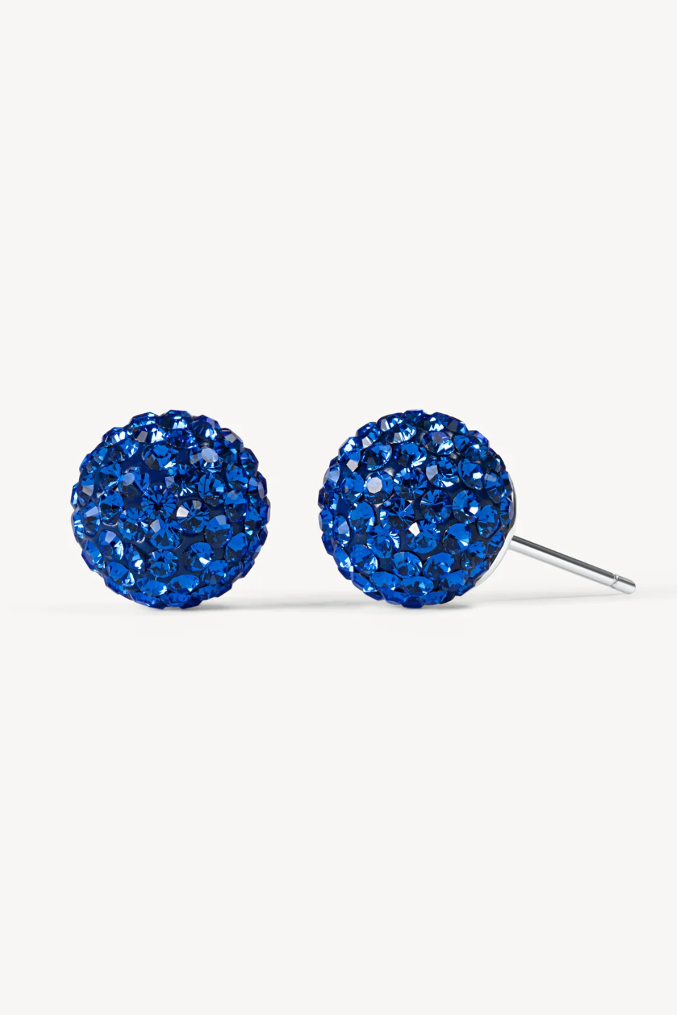 HILLBERG &amp; BERK Deep Capri Blue Medium Sparkle Ball™ Stud Earrings HILLBERG &amp; BERK