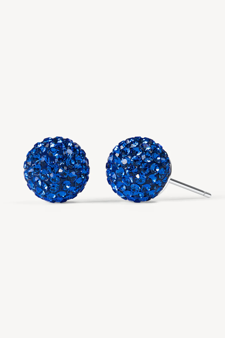 HILLBERG &amp; BERK Deep Capri Blue Medium Sparkle Ball™ Stud Earrings HILLBERG &amp; BERK