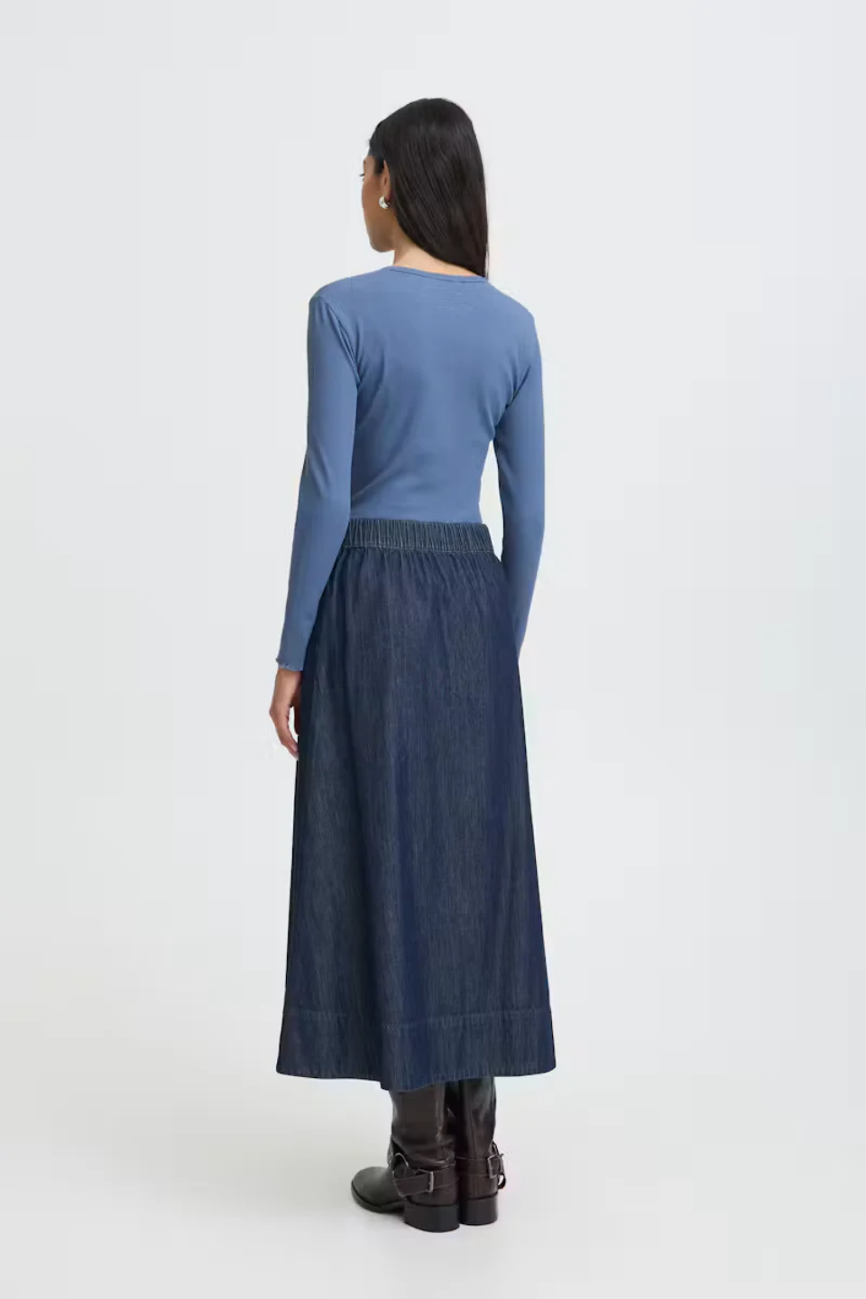 b.young Tone Ribbed Long-Sleeve Top