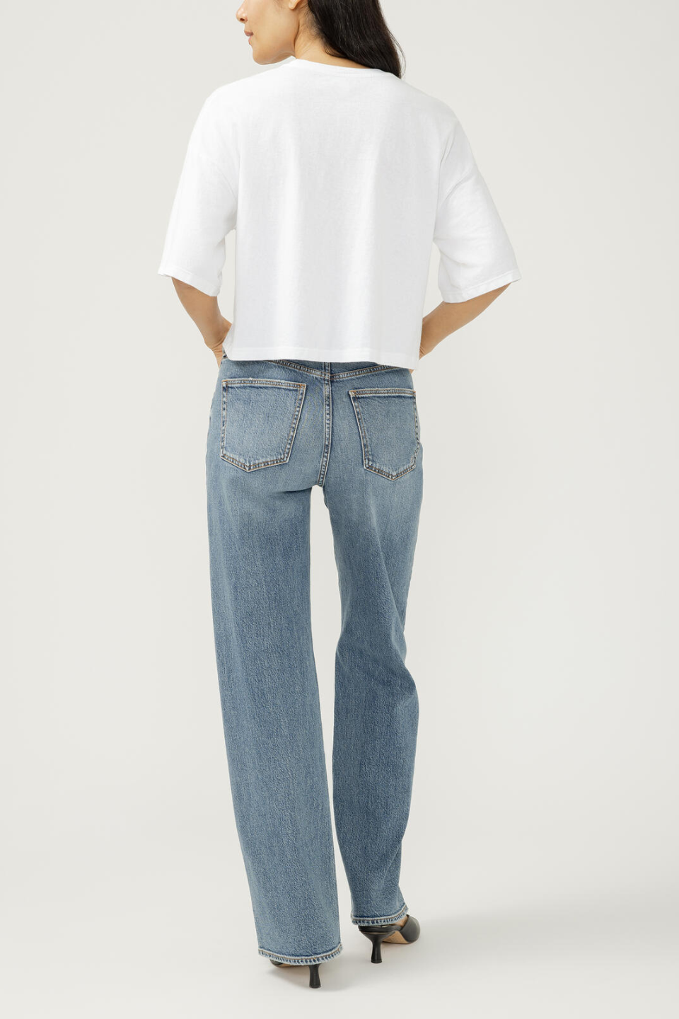 Highly Desirable High Rise Trouser Leg Jeans