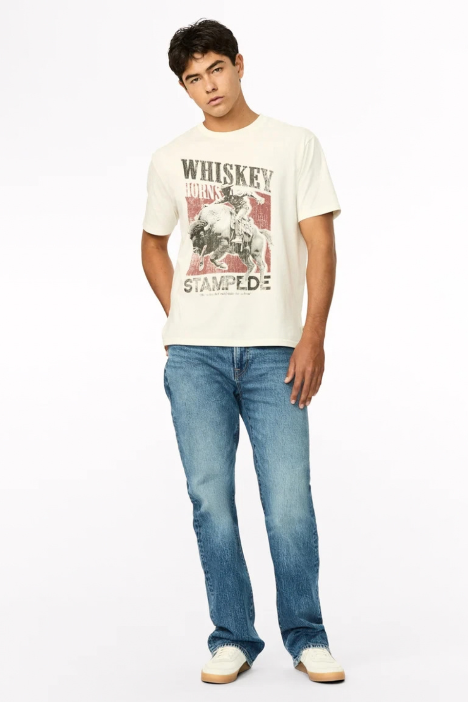 Buffalo Tario Whiskey Cowboy Print Graphic Tee