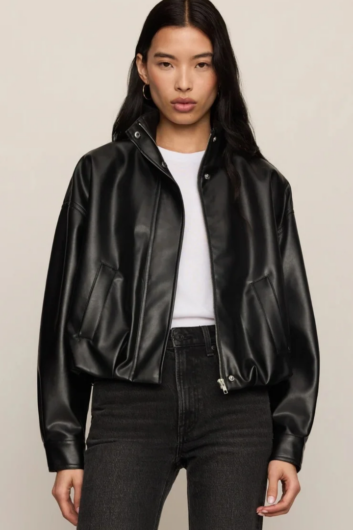 Z Supply Corin Faux Leather Bubble Jacket