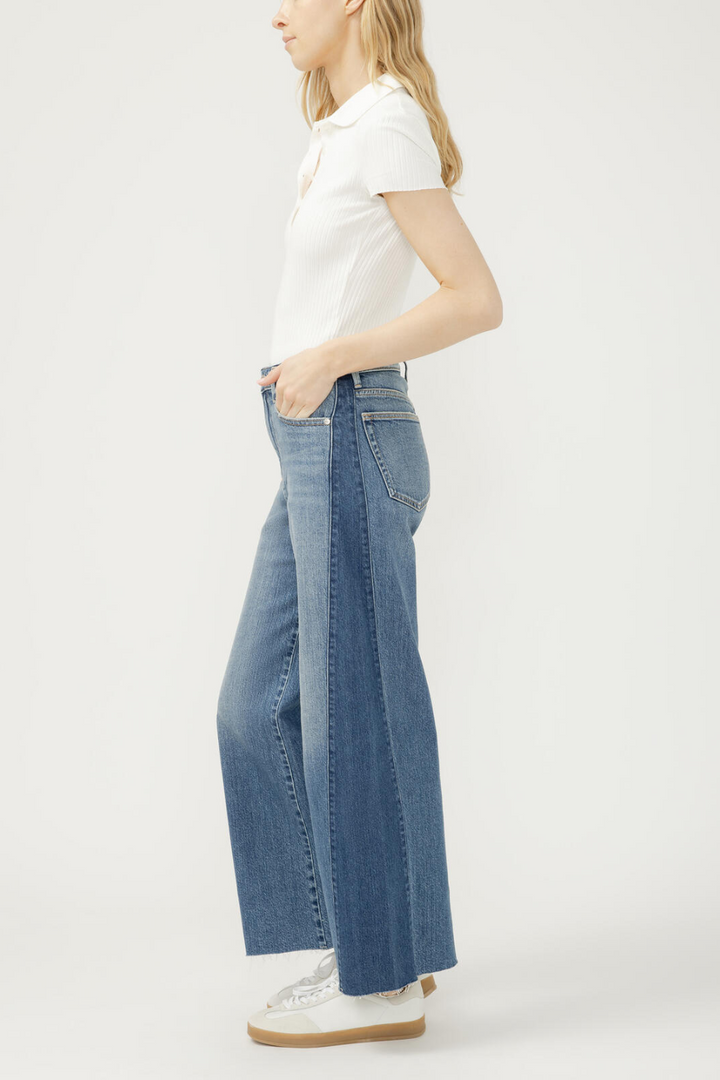 Isbister High Rise Two-Tone Wide Leg Jeans