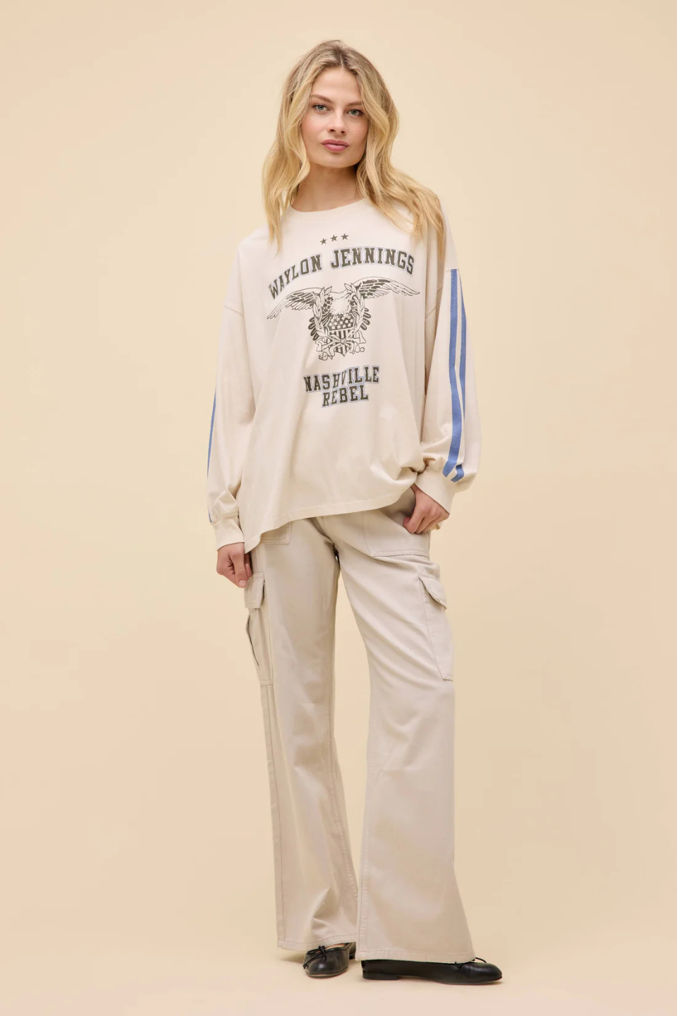 Waylon Jennings Nashville Rebel OS Long Sleeve