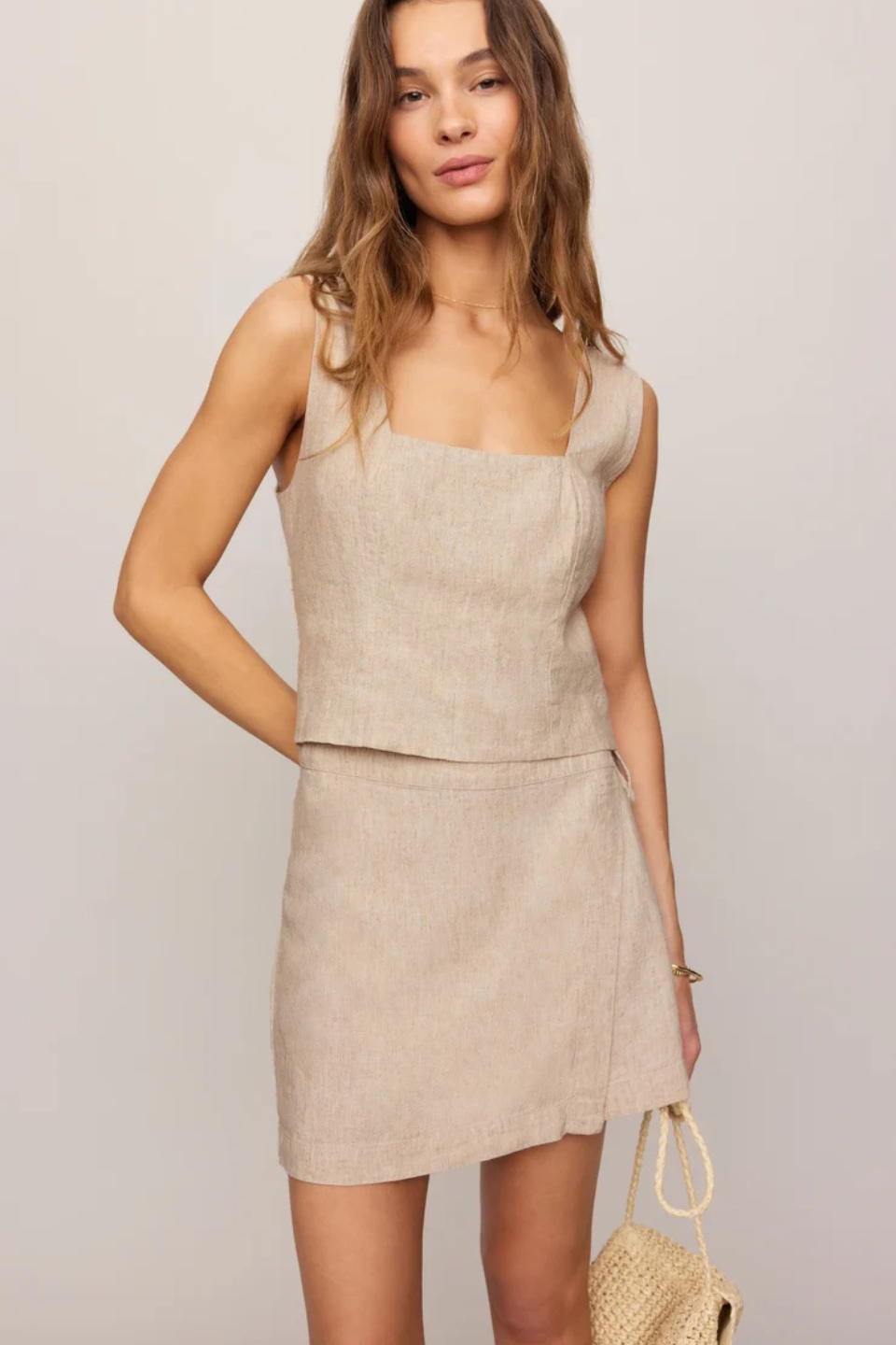 Z Supply Ellery Linen Wrap Mini Skirt