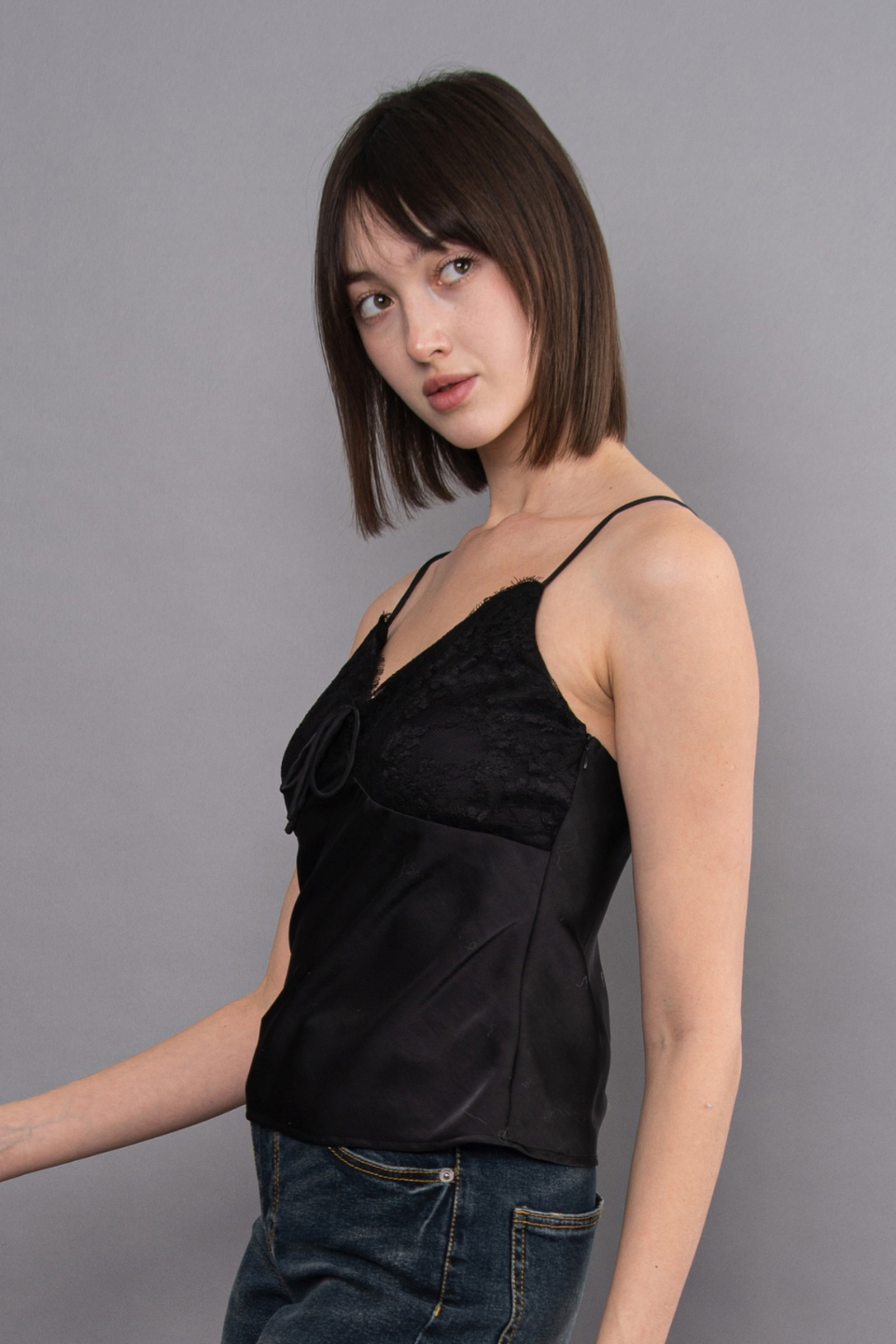 RD Style Marli Satin Lace Tie Front Cami