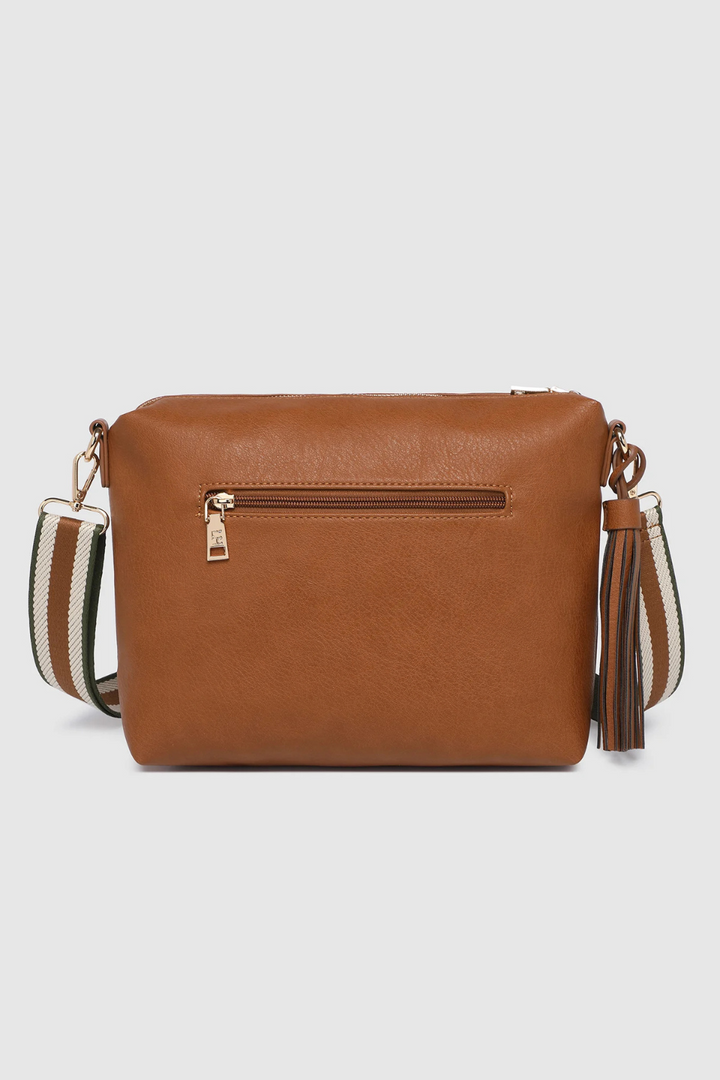 Daisy Stripe Crossbody Bag in Tan