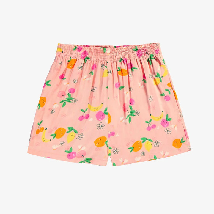 Fluid pink short in viscose with all over print
