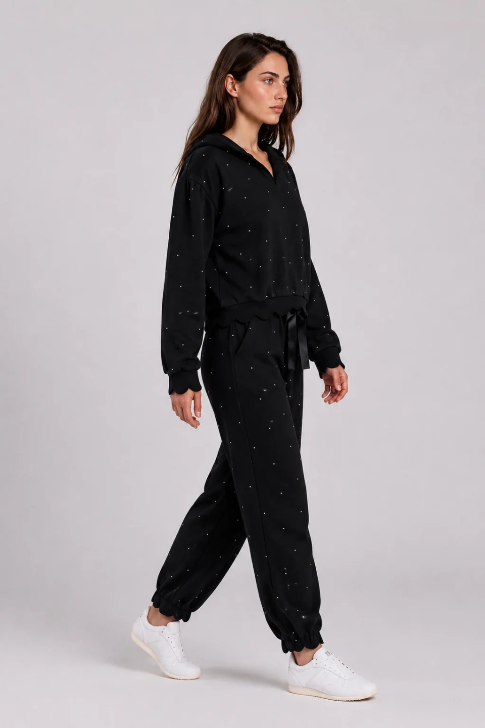 Priv Noemie Polka Dot Fleece Joggers