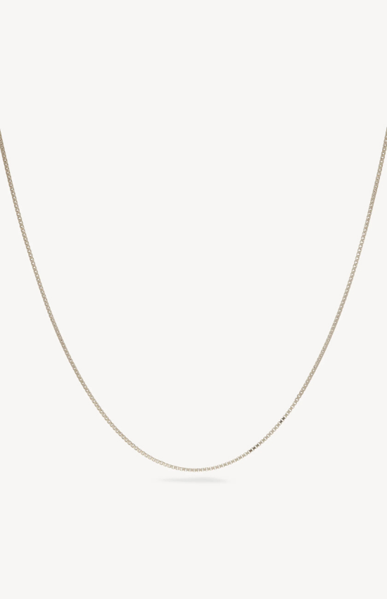 Box Chain Slider Necklace in Silver
