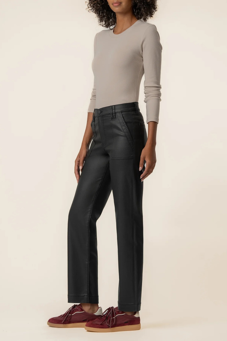 KUT From The Kloth Avery Coated High Rise Straight Leg