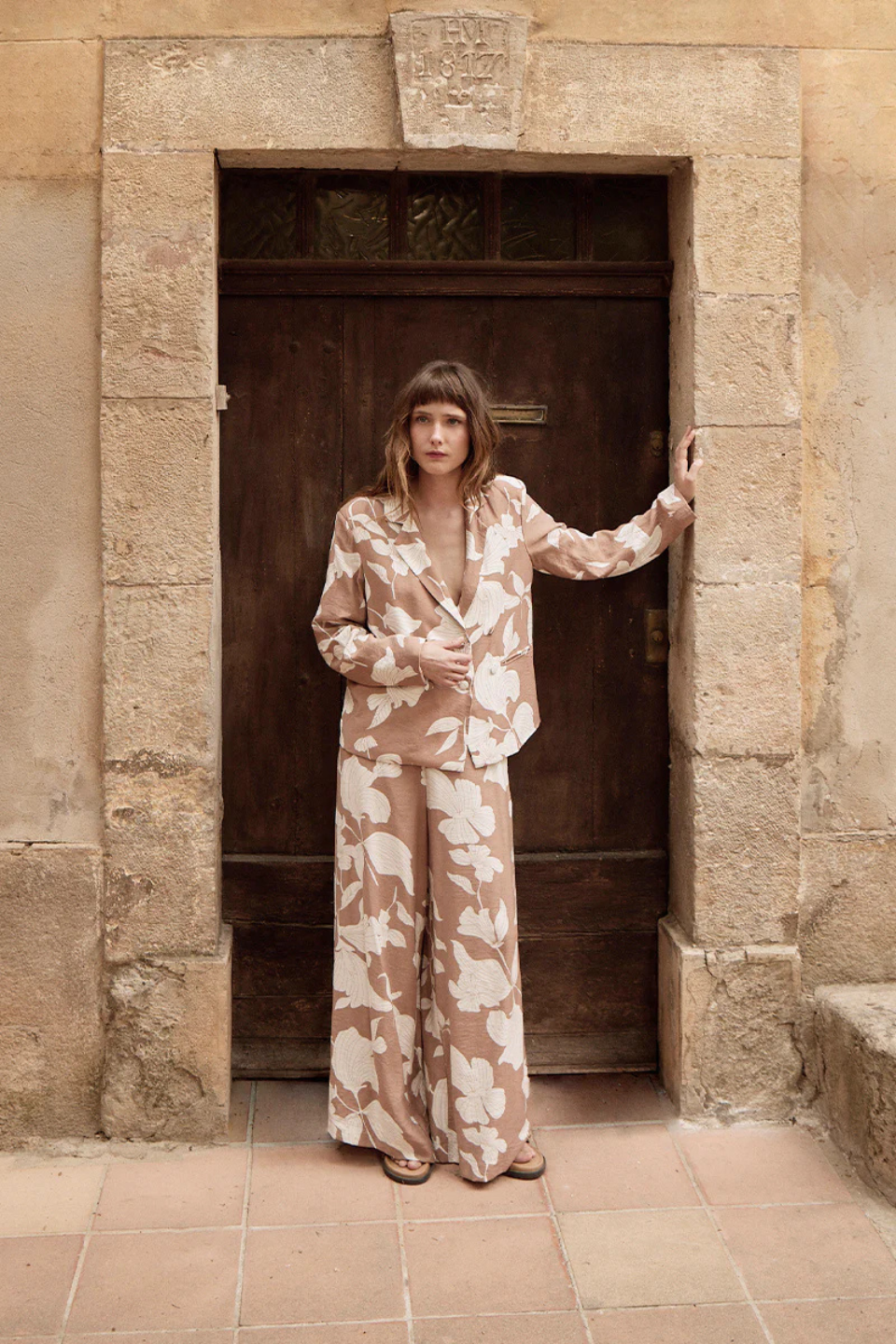 MOLLY BRACKEN Wide pants, printed - Hot Peppers Clothing