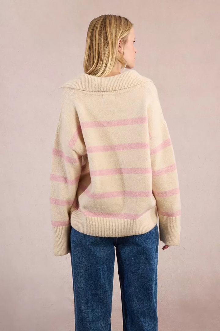 Striped polo sweater