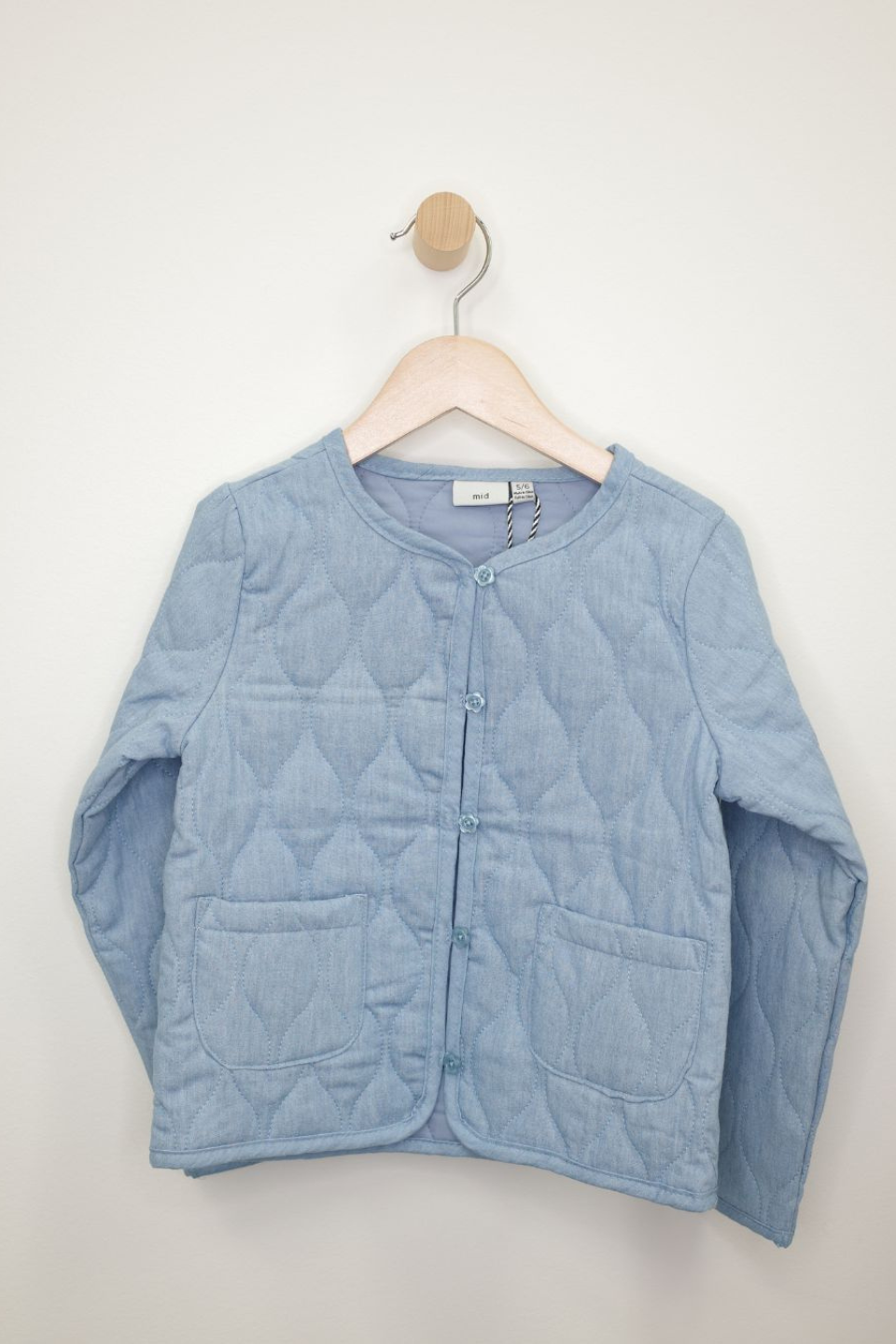 Little Girls’ Chambray Blue Quilted Jacket - Hot Peppers Clothing