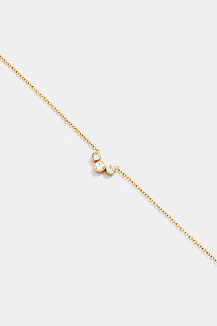 Bizou Gold Stainless Steel Trio Cubic Zirconia Bracelet