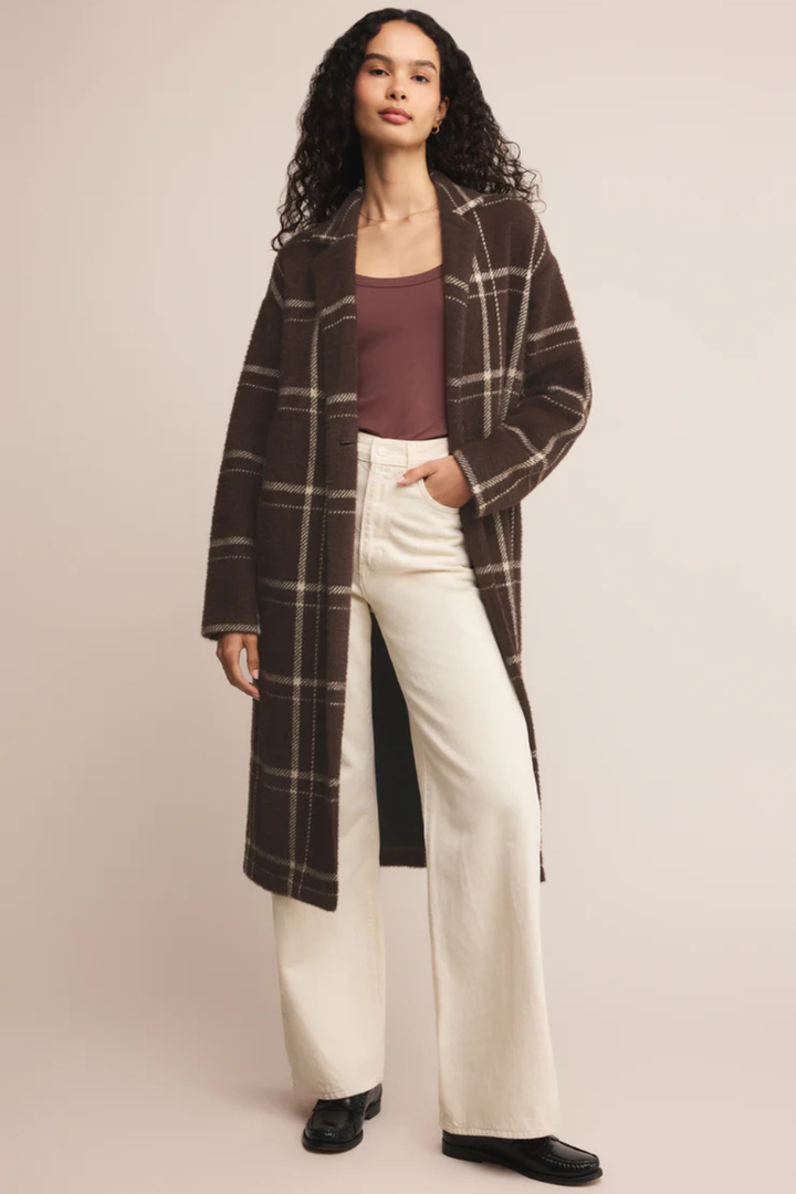 Mason Knit Plaid Coat