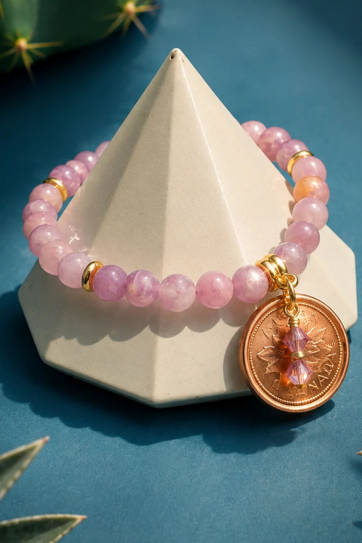 DBL Designs Peace Purple Lucky Penny Bracelet