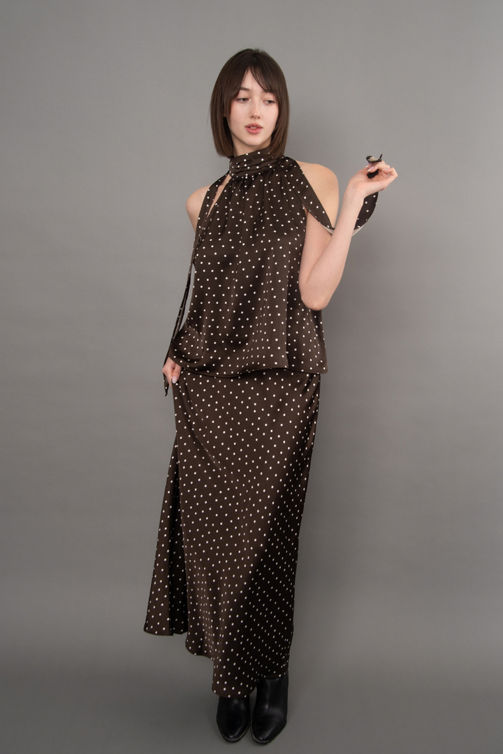 RD Style Alicent Printed Satin A-Line Maxi Skirt