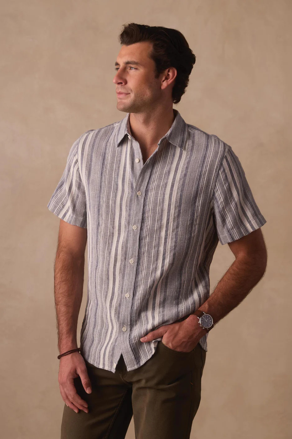 The Normal Brand Freshwater Everyday Shirt in Positano Stripe THE NORMAL BRAND