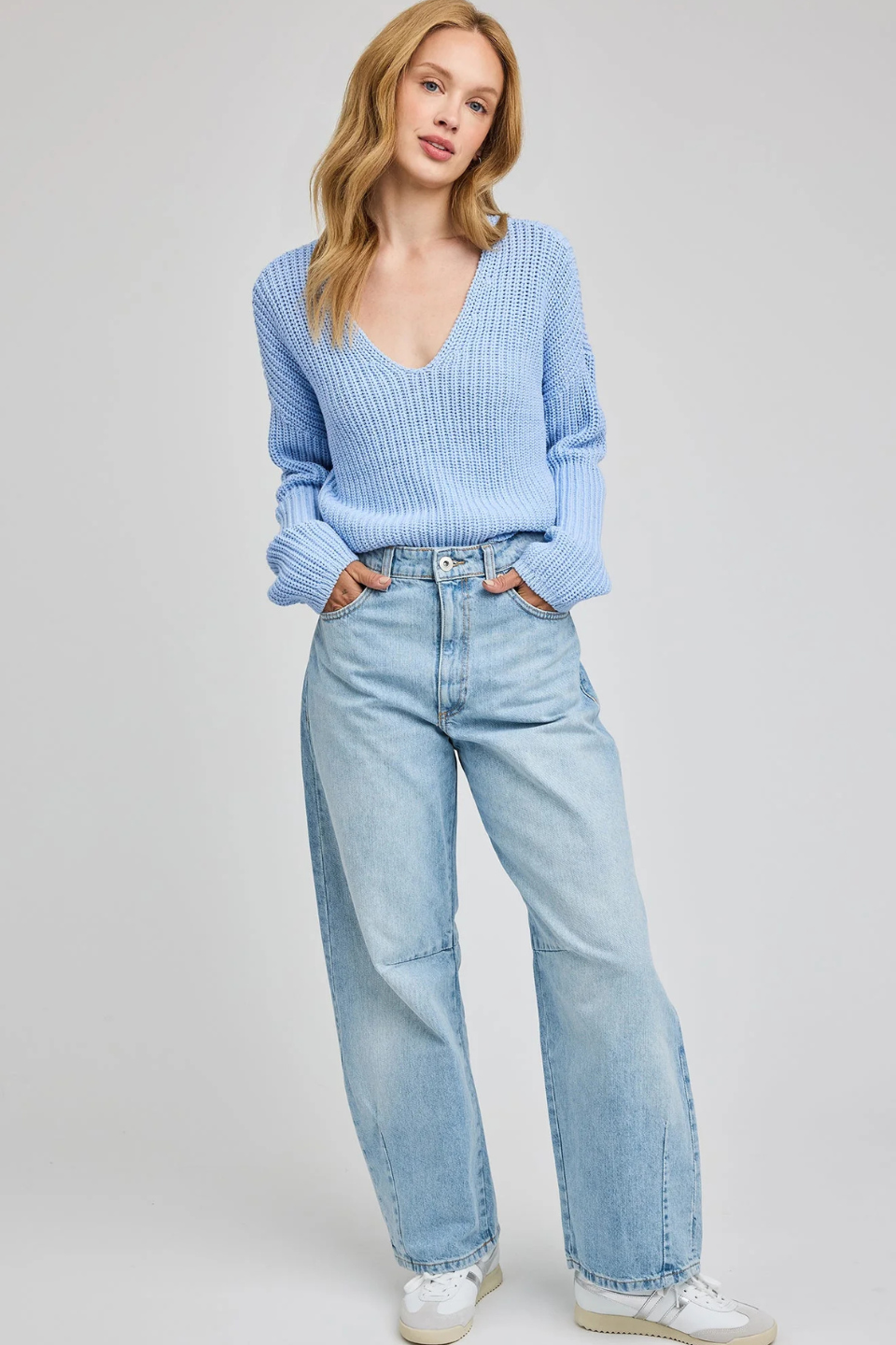 Spencer V-Neck Knit Sweater - Hot Peppers Clothing