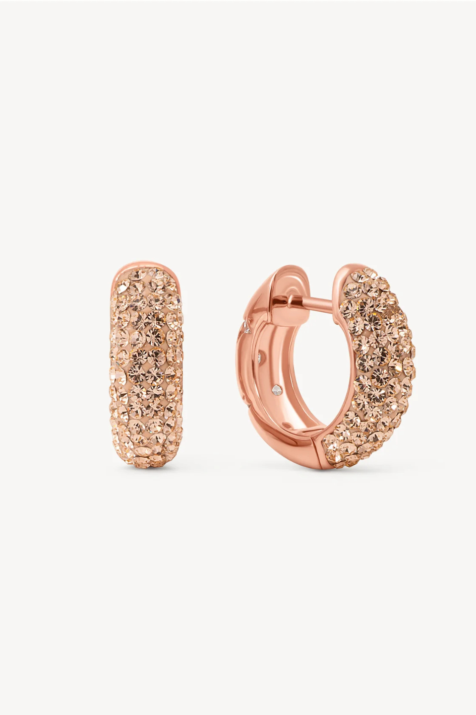 Starburst Sparkle Reversible Hoop Earrings in Rose Gold