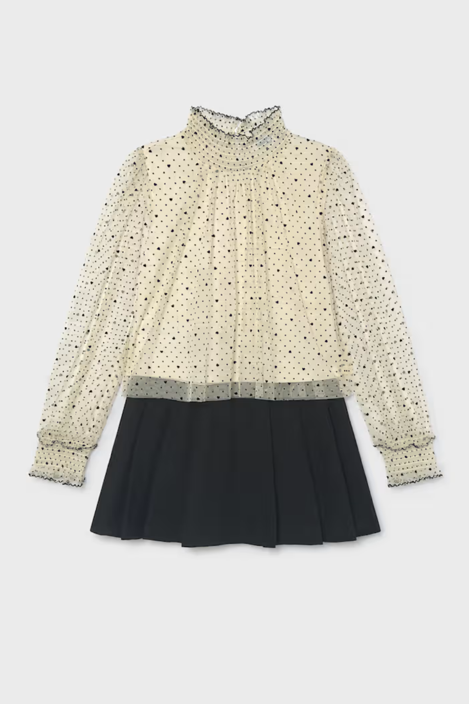 Mayoral Girls Plumeti Blouse and Skirt Set