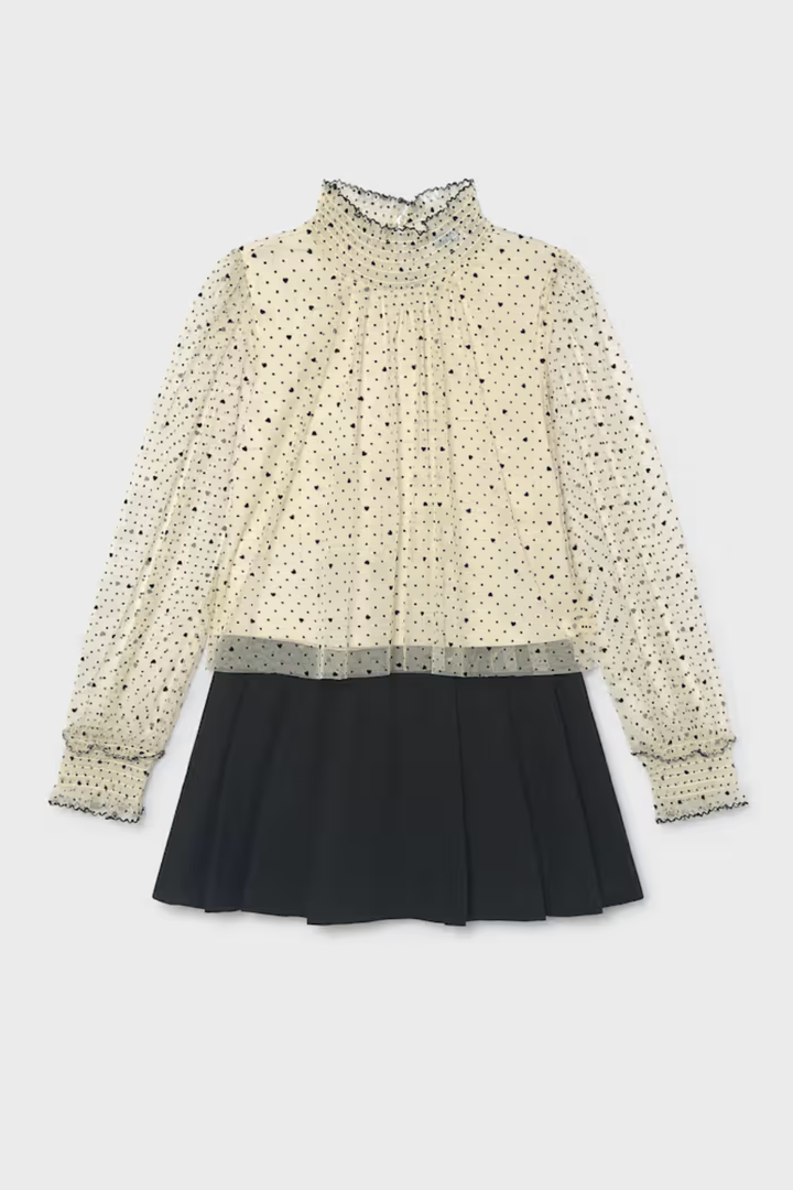Mayoral Girls Plumeti Blouse and Skirt Set