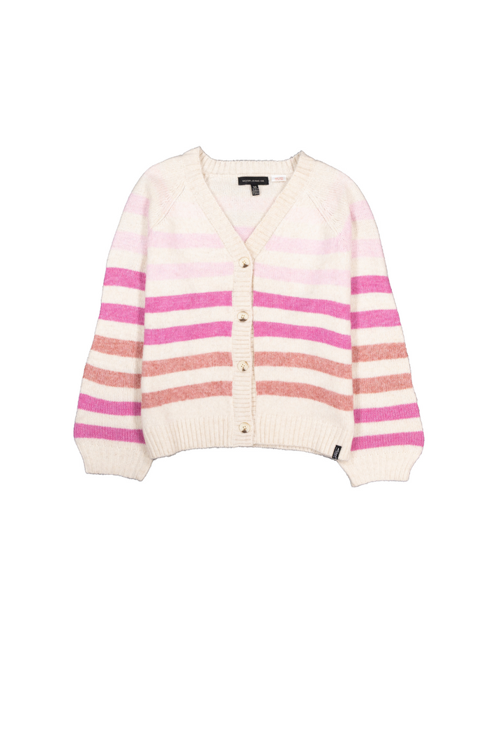 Magenta Striped Cardigan