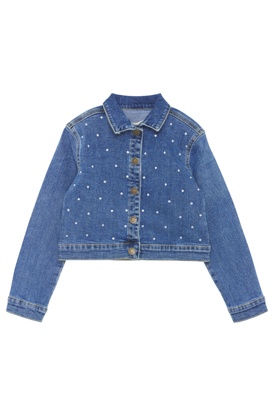 Creamie Denim Jacket Rhinestones - Hot Peppers Clothing