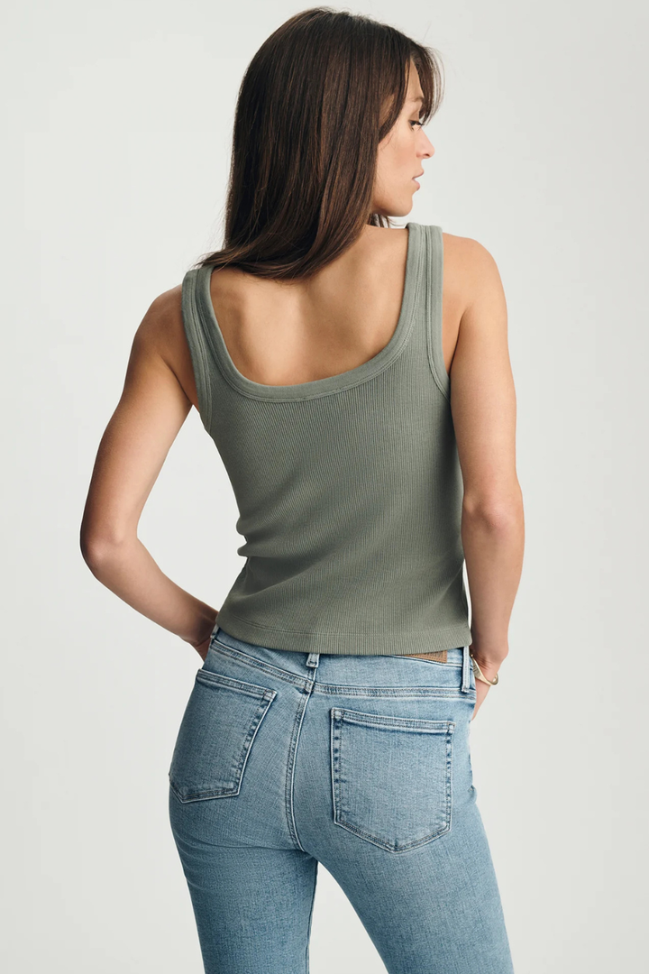 Mavi Ribbed Square Neck Tank Top MAVI