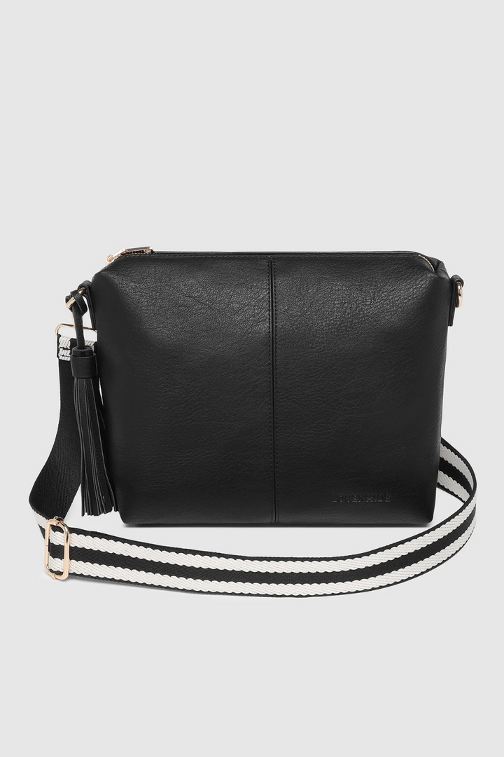 Daisy Stripe Crossbody Bag in Black