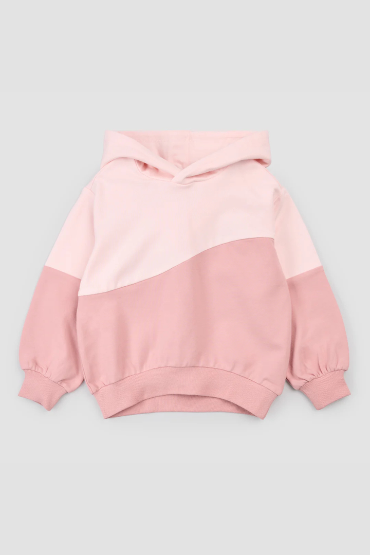 Pink Two Toned Hooded Sweatshirt