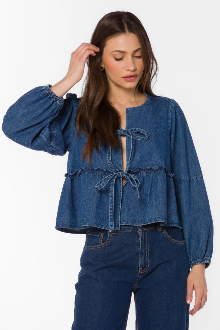 Abbie Blue Top - Hot Peppers Clothing
