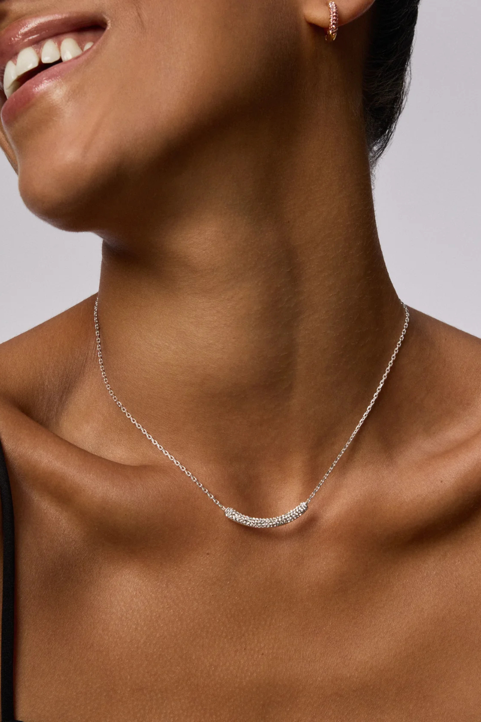 Sparkle Bar Necklace in White
